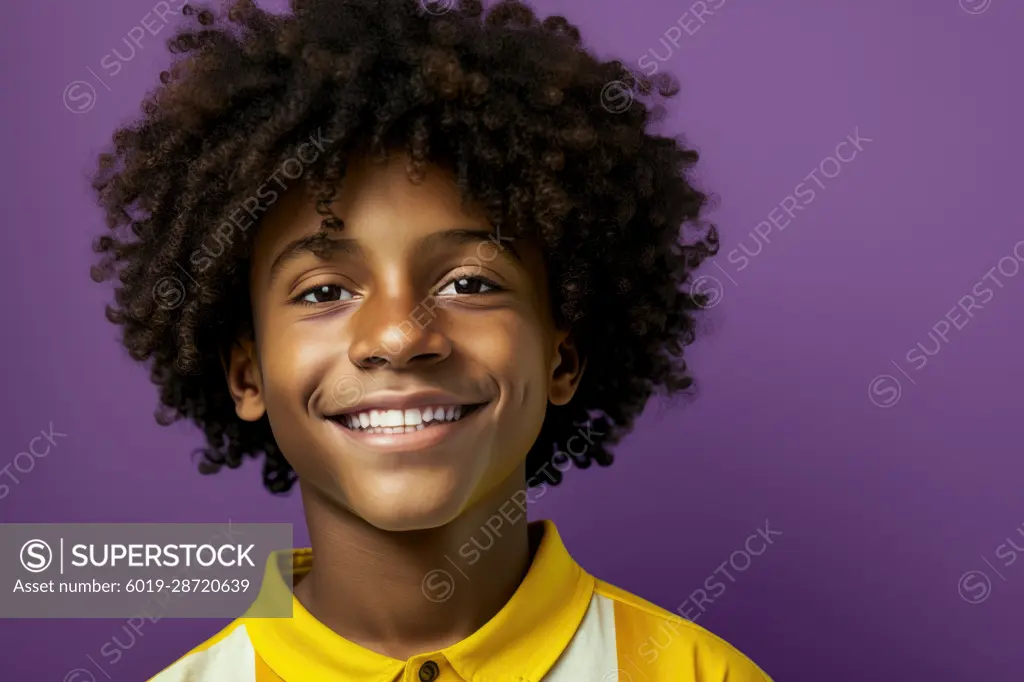 adorable afro latin boy smiling