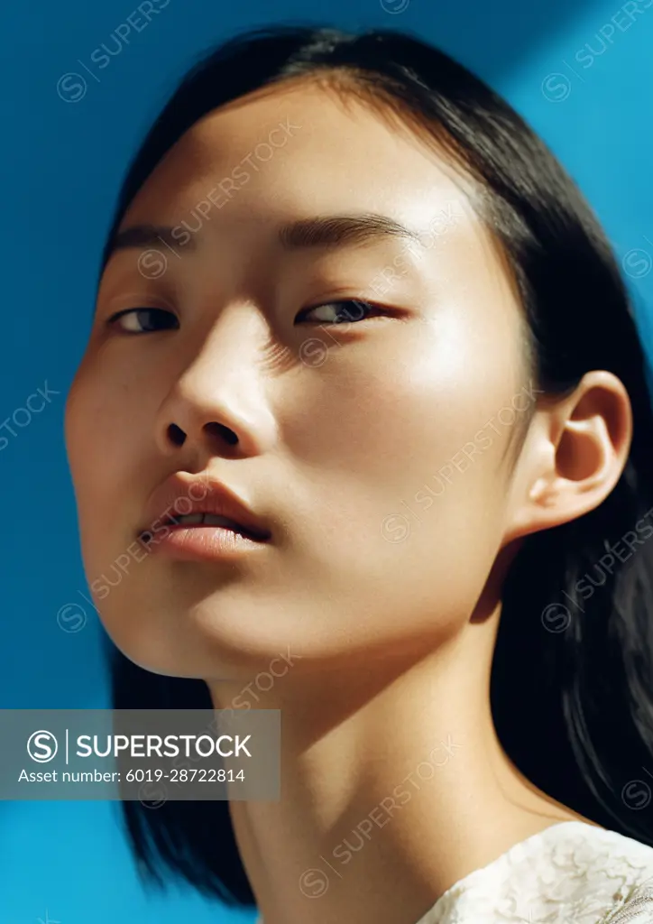 Generative AI. Asian female portrait natural skin, natural beauty