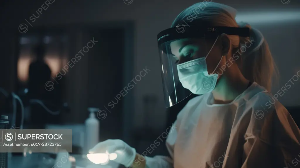 Image Generated AI. Female doctor working in the hospital