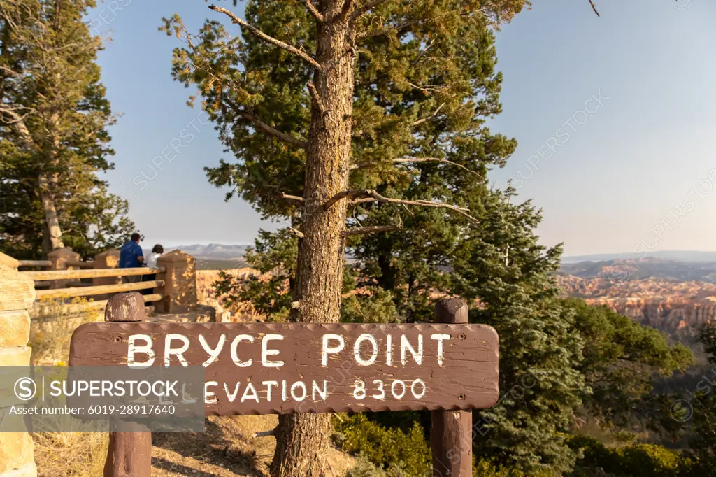 Bryce Point Sign at Bryce Canyon National Park