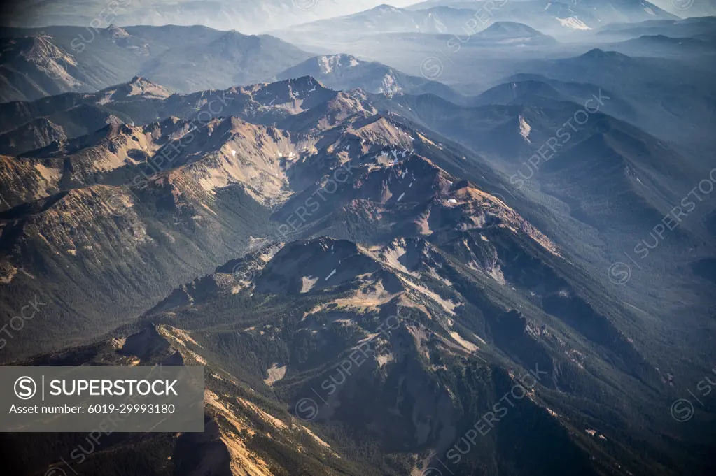 Cascade Mountains From A Plane Window