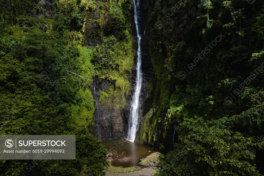 Waterfall in Tahiti French Polynesia