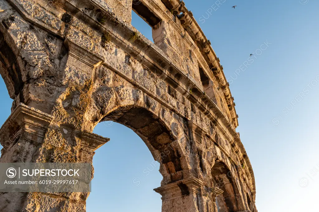 Pula Arena in the summer, Croatia