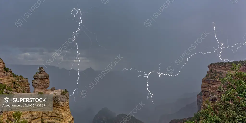 Lightning at Duck On A Rock Grand Canyon AZ