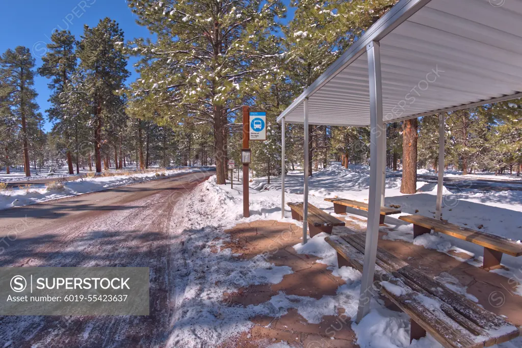 Bus Stop for Shrine of the Ages at Grand Canyon