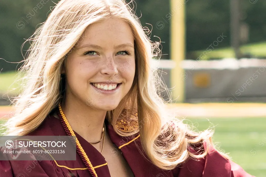 Close up female Graduation Cap and Gown