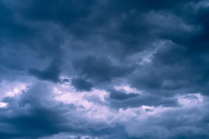 Cloudy Summer Sky Fluffy White and Blue