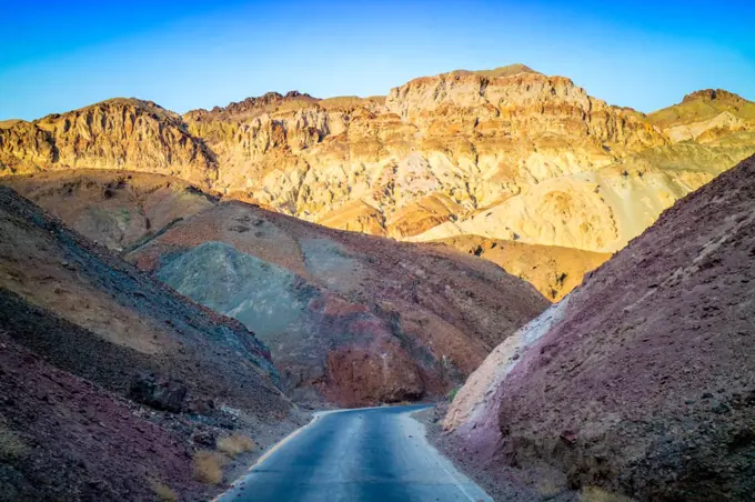 A long way down the road of Death Valley National Park