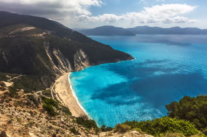 Myrtos beach, Kefalonia, Greece - One of the most popular beaches in Greece