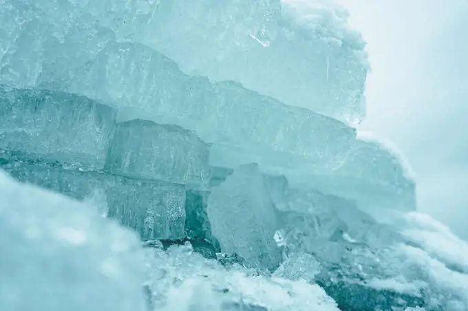 Layers of Shattered Blue Ice