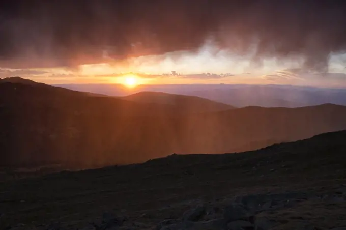 Sunset with rain showers in the Holy Cross Wilderness, Colorado