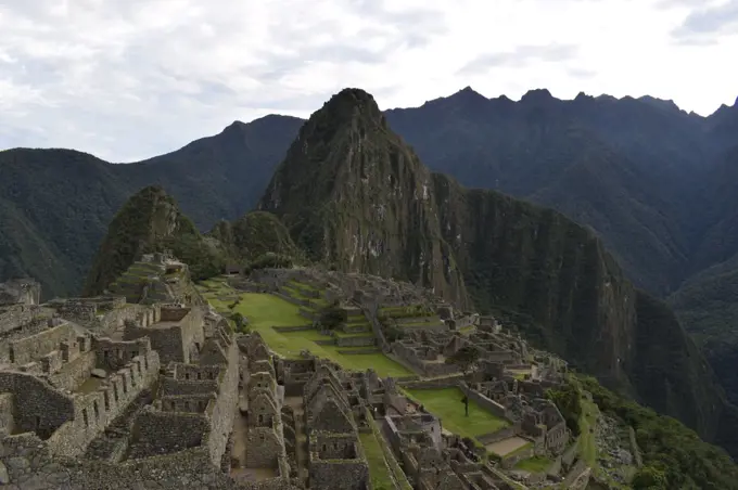 Classic view of ancient Machu Picchu