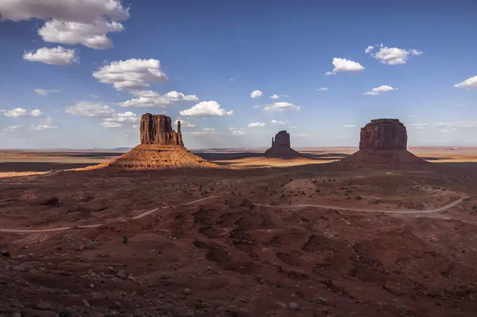 Late afternoon summer light in Monument Valley, Arizona.