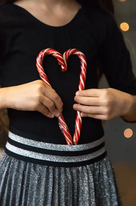 Candy heart in child's hands