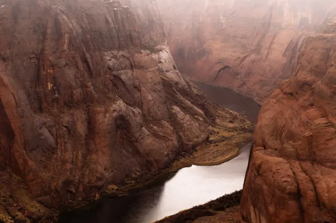 Horseshoe Bend in Arizona. Reddish landscape of the grand canyon