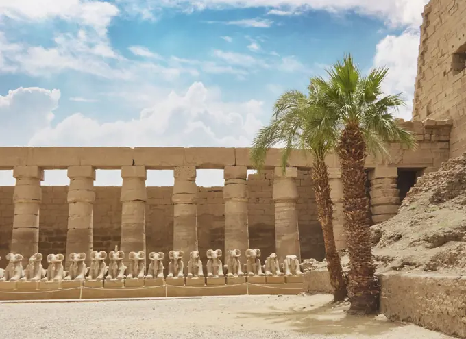 Karnak temple in luxor with its wonderful sculptures and antiquities
