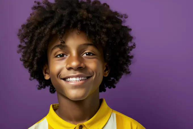 adorable afro latin boy smiling