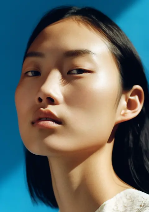 Generative AI. Asian female portrait natural skin, natural beauty