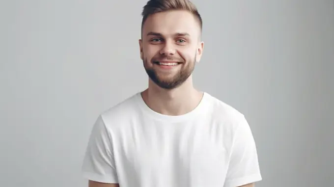 Image Generated AI. Young adult caucasian man smiling