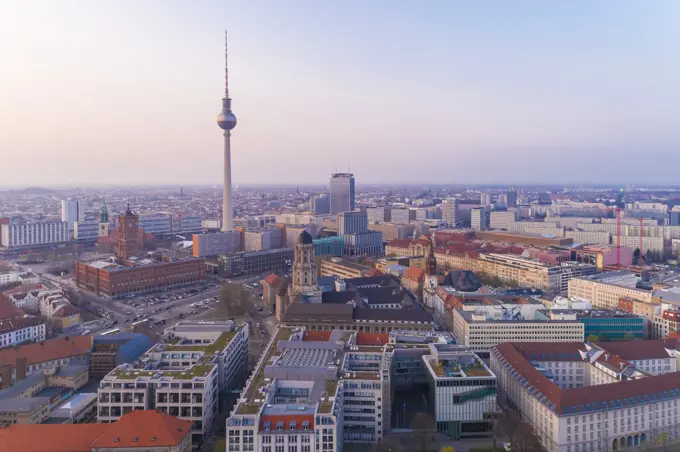 cityscape of Berlin Mitte with the TV tower, Berlin, Germany