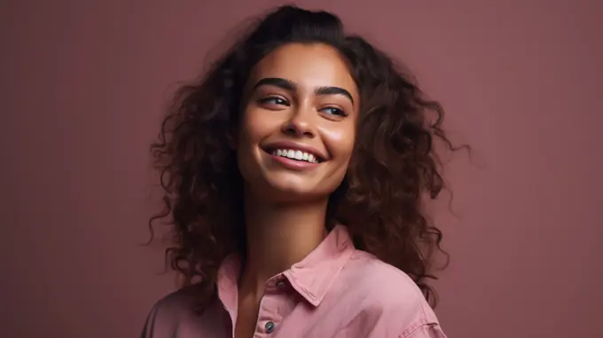 Image Generated AI. Hispanic young woman smiling