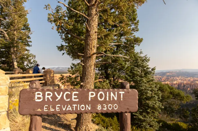 Bryce Point Sign at Bryce Canyon National Park