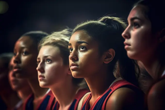 Girls basketball team headshot. Generative AI