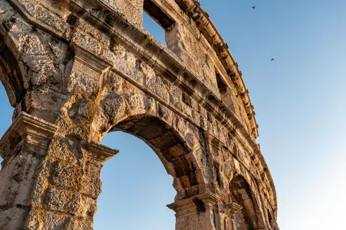 Pula Arena in the summer, Croatia