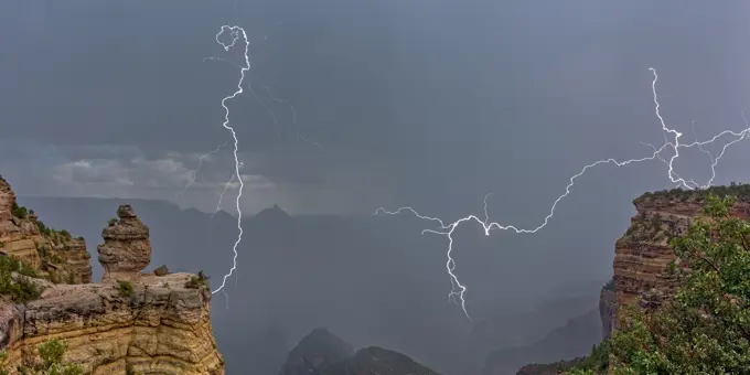 Lightning at Duck On A Rock Grand Canyon AZ