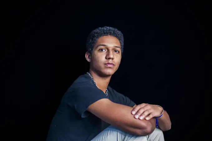 Studio Portrait of a confident young man