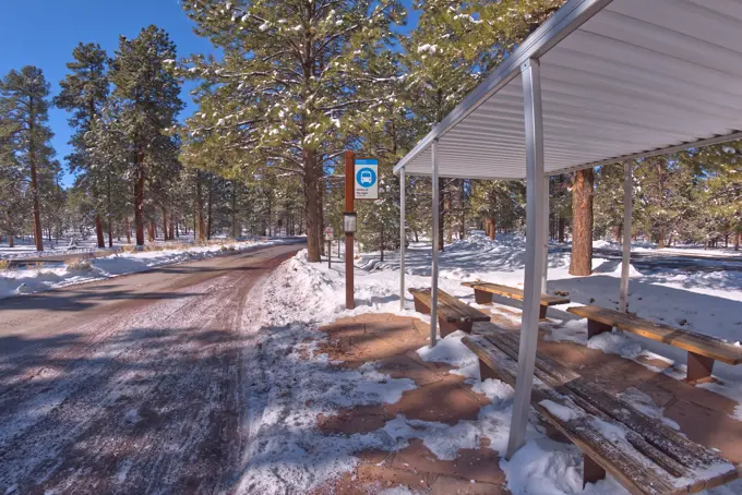 Bus Stop for Shrine of the Ages at Grand Canyon