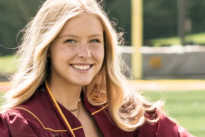 Close up female Graduation Cap and Gown