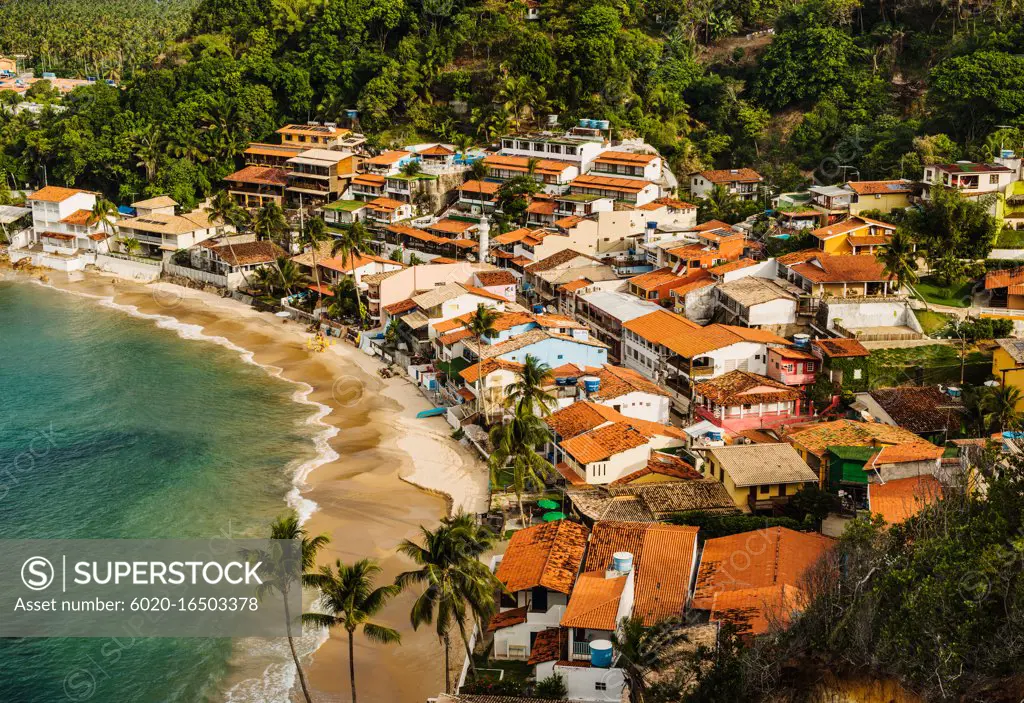 Beaches and town of Morro de sao paulo, Brazil, South America