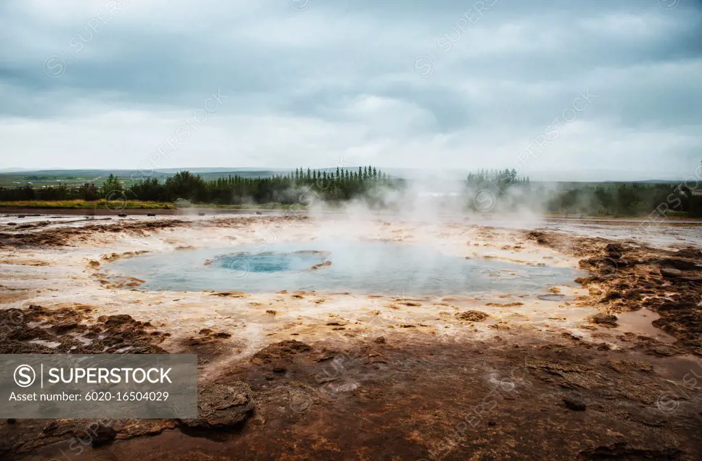 Geyser thermal spring, Haukadalur geothermal area, Golden Circle, Southern Iceland, Iceland, Scandinavia, Europe