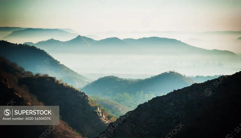 Aravalli hills over Jaipur, India