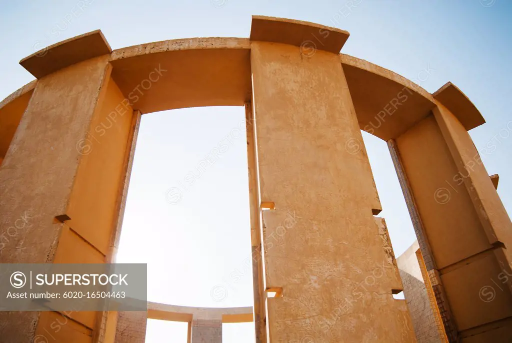 Detail of Vrihat Samrat Yantra, the world's largest stone sundial in Jantar Mantar, Jaipur, Rajasthan, India