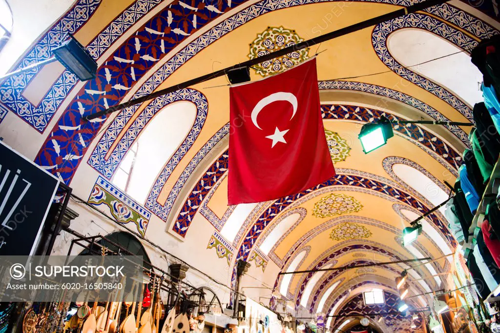 Interior of the Grand Bazaar, Istanbul, Turkey