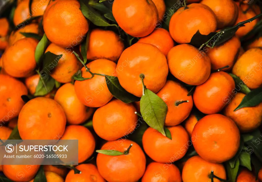 mandarin oranges for sale at a market, Vietnam, Southeast Asia