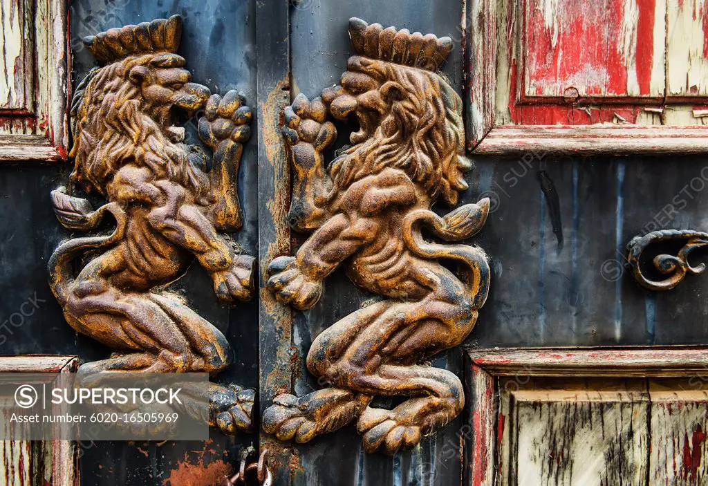 detail of an old door, Vietnam, Southeast Asia