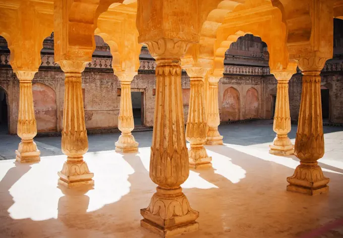 architectural detail of Amer fort, Jaipur India