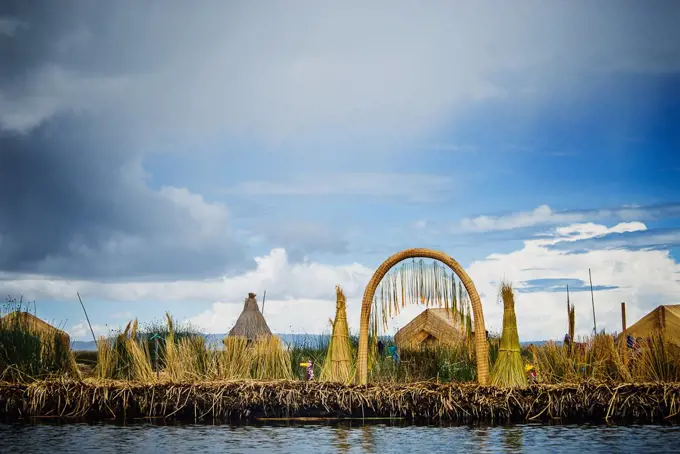 The reed islands of Lake Titicaca, Puno, Peru, South America