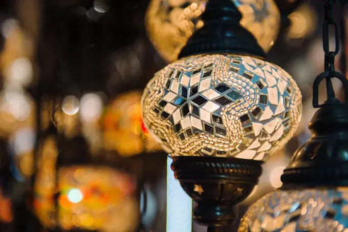 turkish lamps in the market, Istanbul, Turkey