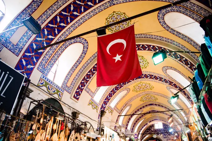 Interior of the Grand Bazaar, Istanbul, Turkey