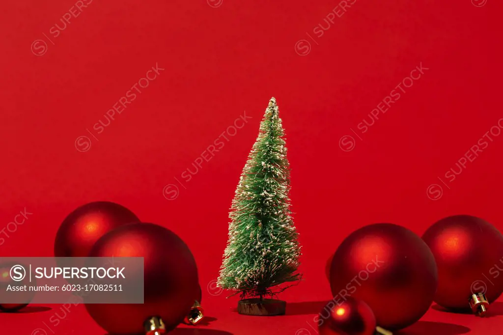 christmas background with hard lighting on red background