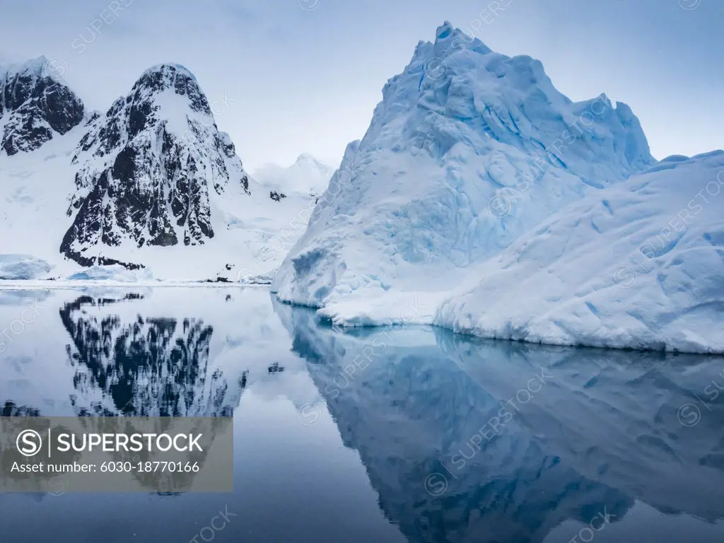 Ice berg reflections near Lemaire Channel, Antarctica