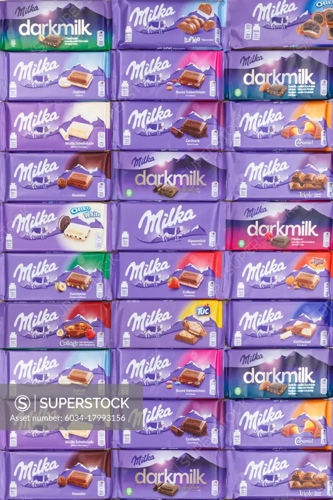 Stuttgart, Germany - March 3, 2021: Milka chocolate chocolates