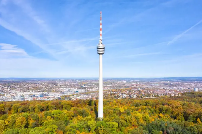 Stuttgart tv tower Germany skyline aerial photo view town architecture travel traveling