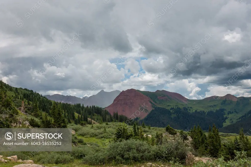 Cloudy landscape with clouds. Aspen, Colorado, USA