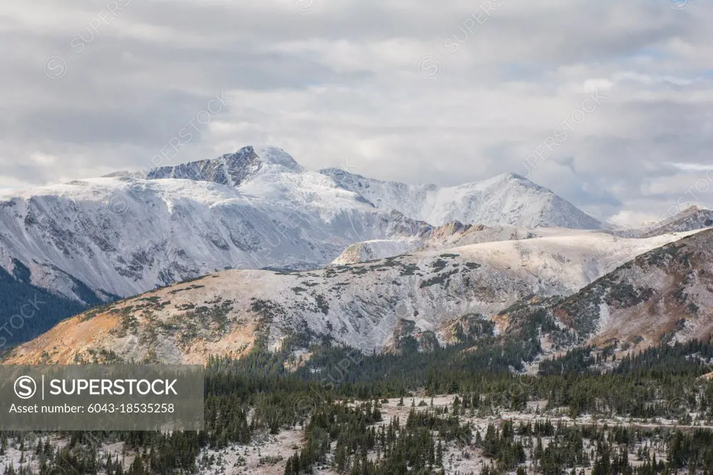 Stunning mountain landscape with clouds. Aspen, Colorado, USA