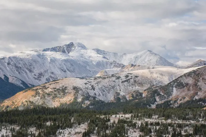 Stunning mountain landscape with clouds. Aspen, Colorado, USA